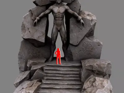 cave  gate 1 Low-poly 3D model