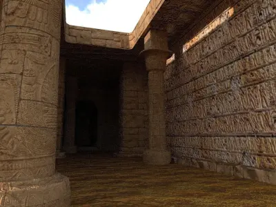 Horus temple interior Low-poly 3D model