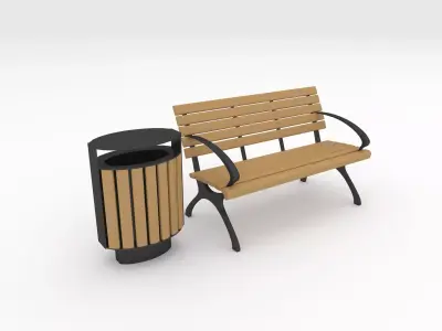 Bench Park 32 3D model