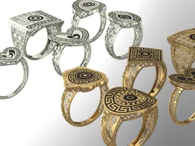 8 very light gold niello design 3D print model