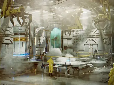 Sci Fi Laboratory Low-poly 3D model