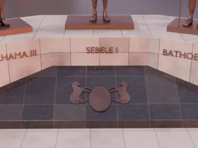 Three chiefs statues Low-poly 3D model