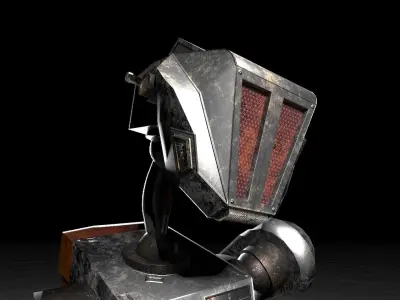 Low poly stylized rigged robot Low-poly 3D model