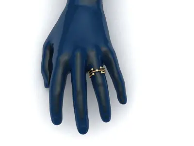 AR-LRZ-0026 person diamond ring gold 3D print model