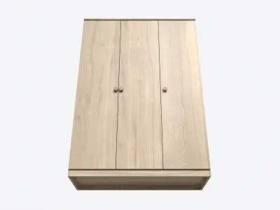 Wardrobe 3-door Wooden 3D model
