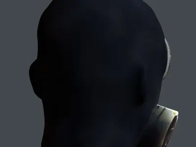 Gas mask helmet 3d model military combat fantasy cyborg Low-poly 3D model