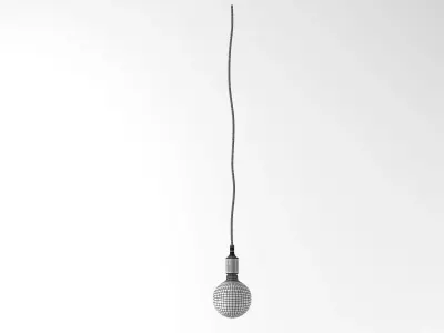 E27 three light bulbs with orange and cord 3D model