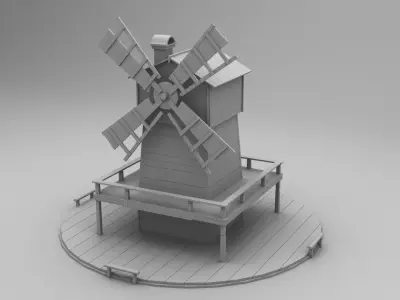Wild west windmill 3D print model