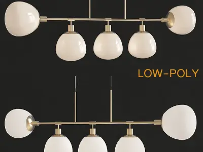 Chandelier 3d model collection 10 Pieces Low-poly 3D model