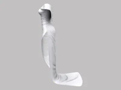 Cyberpunk Off Shoulder One-Shoulder Wrap Dress Low-poly 3D model