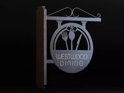 Restaurant Signboard Low-poly 3D model