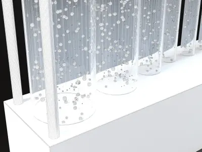 Water Bubble Tubes - Freestanding Decorative Panel 3D model