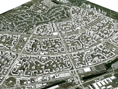 Cityscape Kyiv Ukraine Troyeshchyna fragment city  3D model