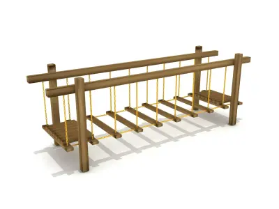  Kids Game Play Equipment 012 Wood Chain Bridge 3D model