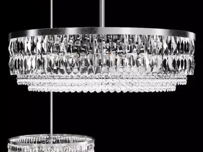 Restoration Hardware PORTIA CRYSTAL LARGE PENDANT Silver 3D model