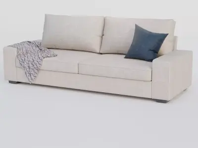 Modern 2-Seater Fabric Sofa 3D model