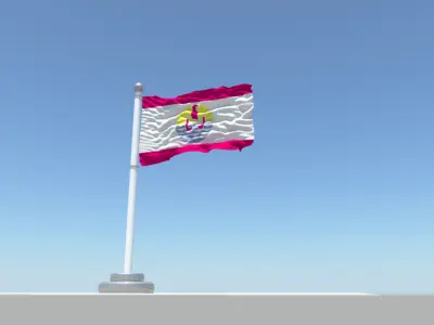 French Polynesia flag 3D model