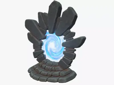Stone Portal 2 Low-poly 3D model