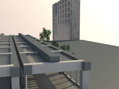 corporation entrance  Free low-poly 3D model