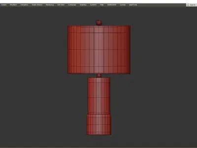 Table Lamp Resin and Metal Base Low-poly 3D model