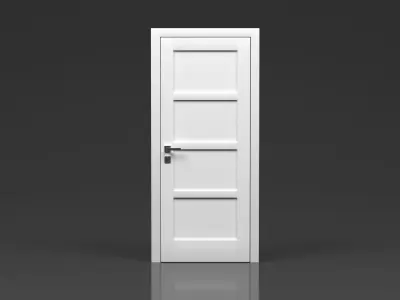 Simple white door  3D model