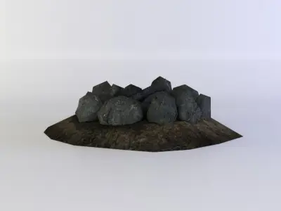 Fire pit Low-poly 3D model