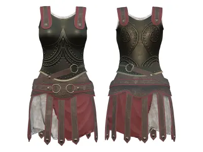 Full Roman Female Commander Soldier Outfit Low-poly 3D model