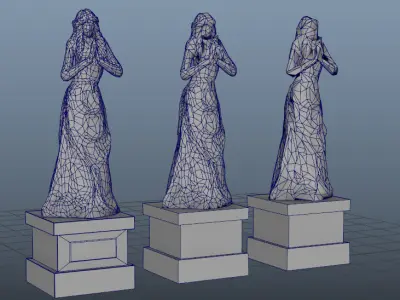 Lady Statue - PBR Low-poly 3D model
