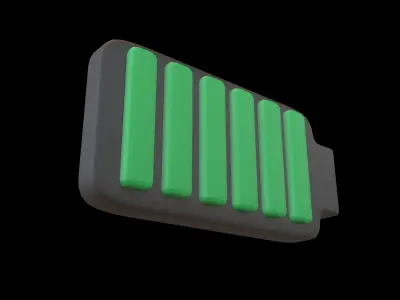 Battery Symbol v3 008 Low-poly 3D model