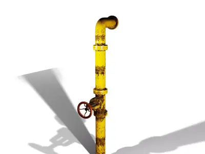 Industrial Shut-Off Valve Assembly-Game Reay PBR Low-poly 3D model