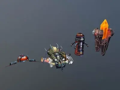 next generation Interstellar Battleship Small Spaceship Low-poly 3D model