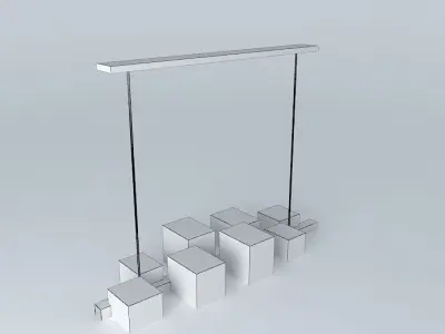 Resin Box Chandelier 3D model