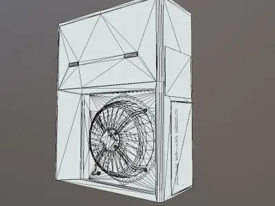 Old Dirty Air Conditioner Low-poly 3D model