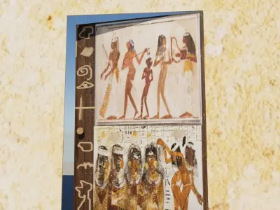 Egyptian Pharaonic door  Low-poly 3D model