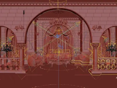 Classic Interior Scene 3D model