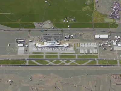 Hyderabad Airport Low-poly 3D model