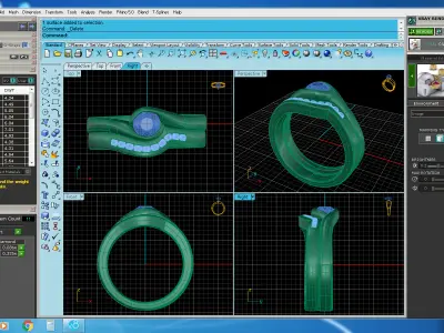 Women Ring  Render 3dm STL OBJ FBX Details 3D print model 32