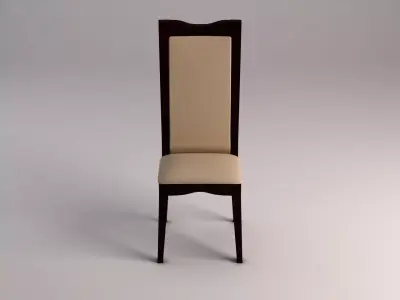 CHAIR---Long back and base leather 3D model