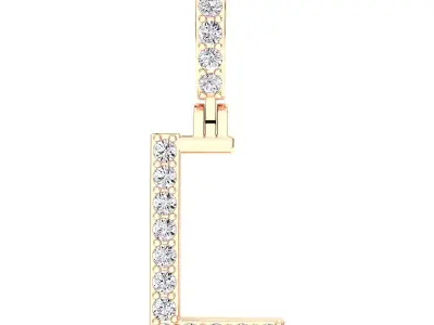 Alphabet L-letter single row pendant 3D print model