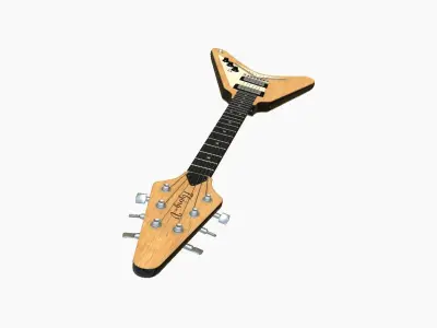 Electric Guitar D06 Light Wood - Music Instrument Design Low-poly 3D model
