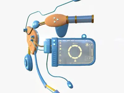 SciFi Glasses E10 Orange Blue - Character Design Fashion Low-poly 3D model