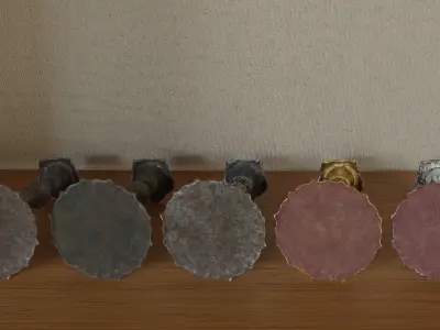 Antique Candle Stick Low-poly 3D model