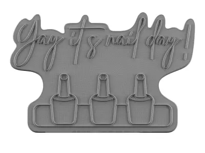 Yay it is nail day Neon Sign 3D model