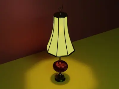 Night table lamp for game  animation  antique  vintage Low-poly 3D model