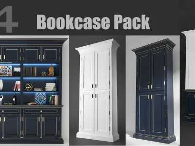 booikcase-Pack bookcase with bookshelves 3D model