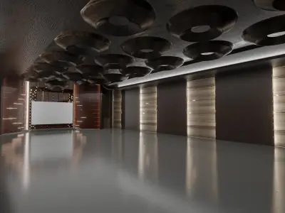 Conference hall Low-poly 3D model