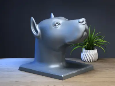 dog head pen holder Cyborg pen holder 3D print model