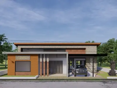 1 Floor Balinese Traditional House Design Full Interior  3D model