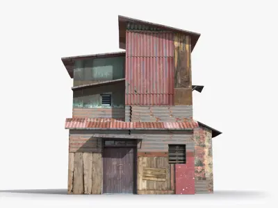 Slum x22 Low-poly 3D model