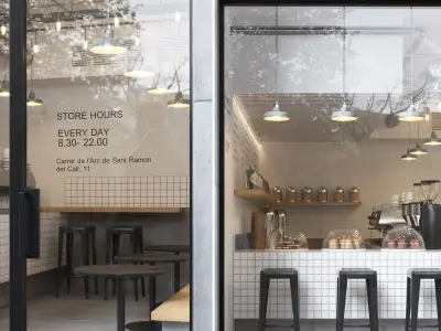 Interior of a street cafe 3D model